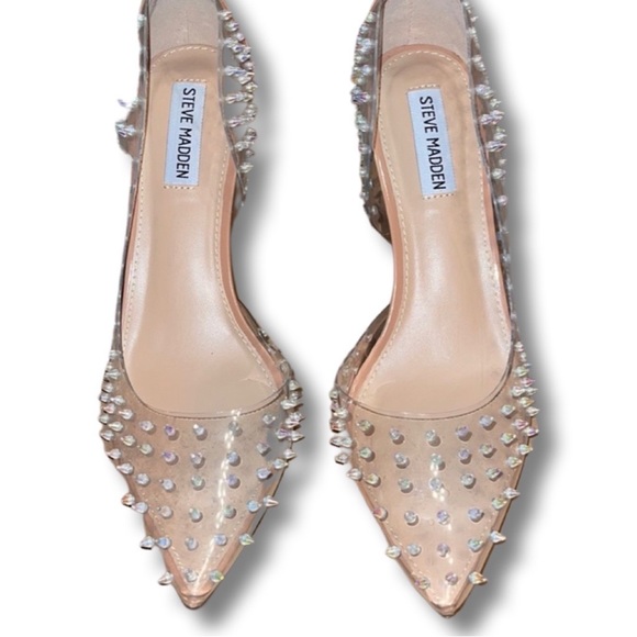 EUC - Steve Madden Tolima / Tolmay Spike Clear Pumps - Size 9 - Picture 3 of 6